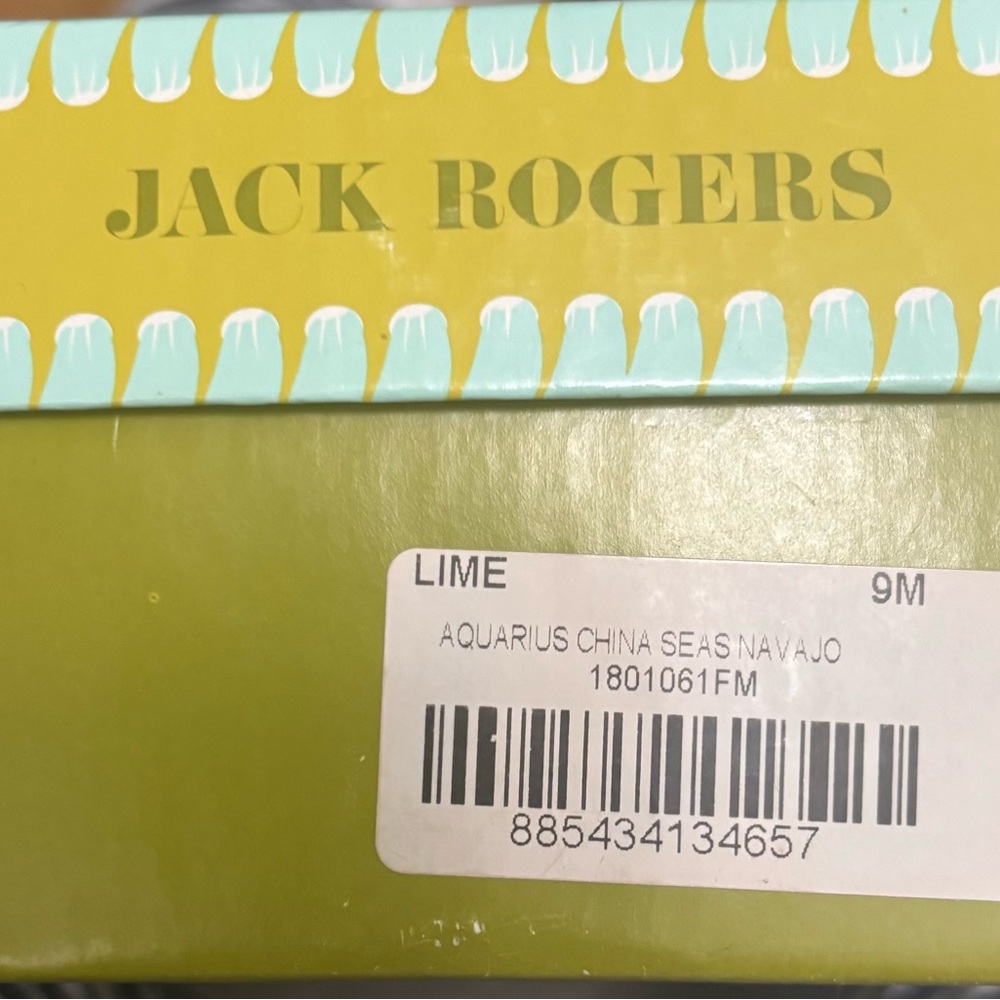 Jack Rogers Lime and Aqua Box